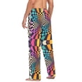 thumbnail image 3 of FORMRS Mens Pajama Pants with Pockets Sleepwear Lounge Bottoms Sizes S-2XL, Beige Wavy Plaid, 3 of 7