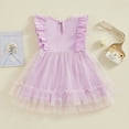 thumbnail image 3 of Bagilaanoe Toddler Baby Girl Easter Dress Print Ruffle Sleeveless A-line Princess Dresses 6M 12M 18M 24M 3T 4T Kid Summer Patchwork Tulle Skirt, 3 of 7