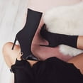 thumbnail image 2 of jsaierl High Heel Boots for Women, Women's Stiletto Colorblock High Heel Ankle Boots Slip-on Pointed Toe Stretch Boot, 2 of 8