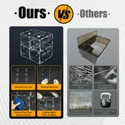 Modern Acrylic 4 Grids Reptile Cage Large Tank Cage Enclosure Box Rectangular Load Capacity 11-17.6lbs 9.4*11.8*11.2inch for A Variety of Small Reptile Pets