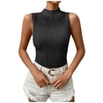 thumbnail image 3 of dgysar Women Fashion Casual Transparent Mesh Solid Color Sleeveless Shirt, Sheer Layering Vest Top Black size L, 3 of 4