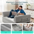 thumbnail image 6 of Linsy Home 80" Corduroy Cloud Futon Couch Bed, 4-in-1 Convertible Sleeper Sofa Bed with Fixed Frame,  Grey, 6 of 11