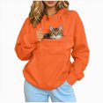 thumbnail image 6 of NOLDARES Womens Pet Pouch Hoodies with Kangaroo Pocket Oversized Trendy Sweatshirts Outside Kitten Puppy Carrier Holder Sweatshirts Cat Hoodie with Pouch(Q308-Orange), 6 of 9