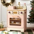 thumbnail image 4 of Robud Wooden Dishwasher Playset for Kids - Pretend Kitchen Sink with Faucet, Turning Knobs, Dish Rack & Tableware for Toddler Role Play Toy Ages 3+, Pink, 4 of 12