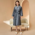 thumbnail image 3 of CAIXIA Robes For Women Short Elegant Medium Length Autumn Bathrobe for Women Cozy Casual Solid Color Robe Pajamas Wear, 3 of 3