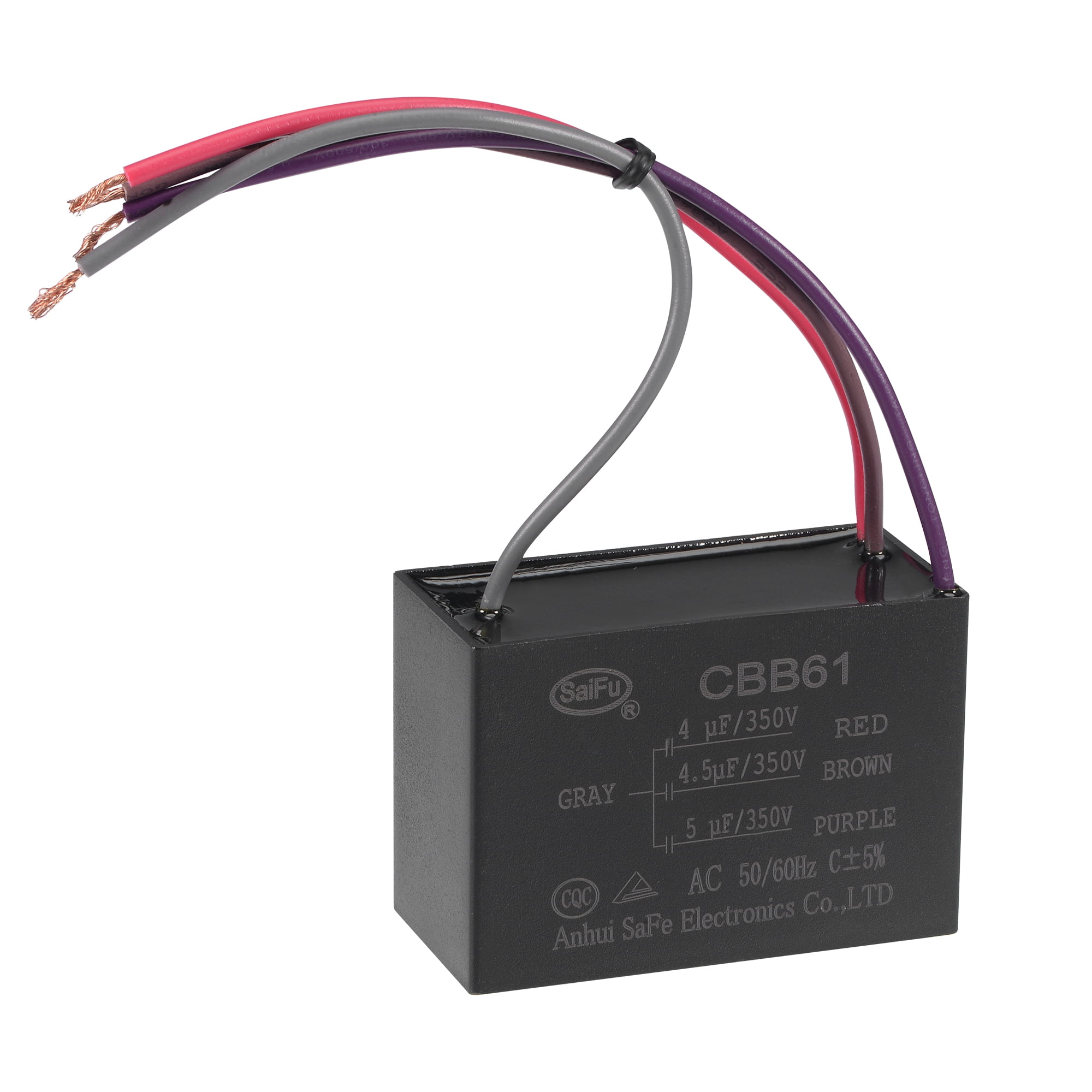 CBB61 4uf+5uf+7uf 5-Wire Capacitor For Ceiling Fans - Replacement Motor Start/Run Cap