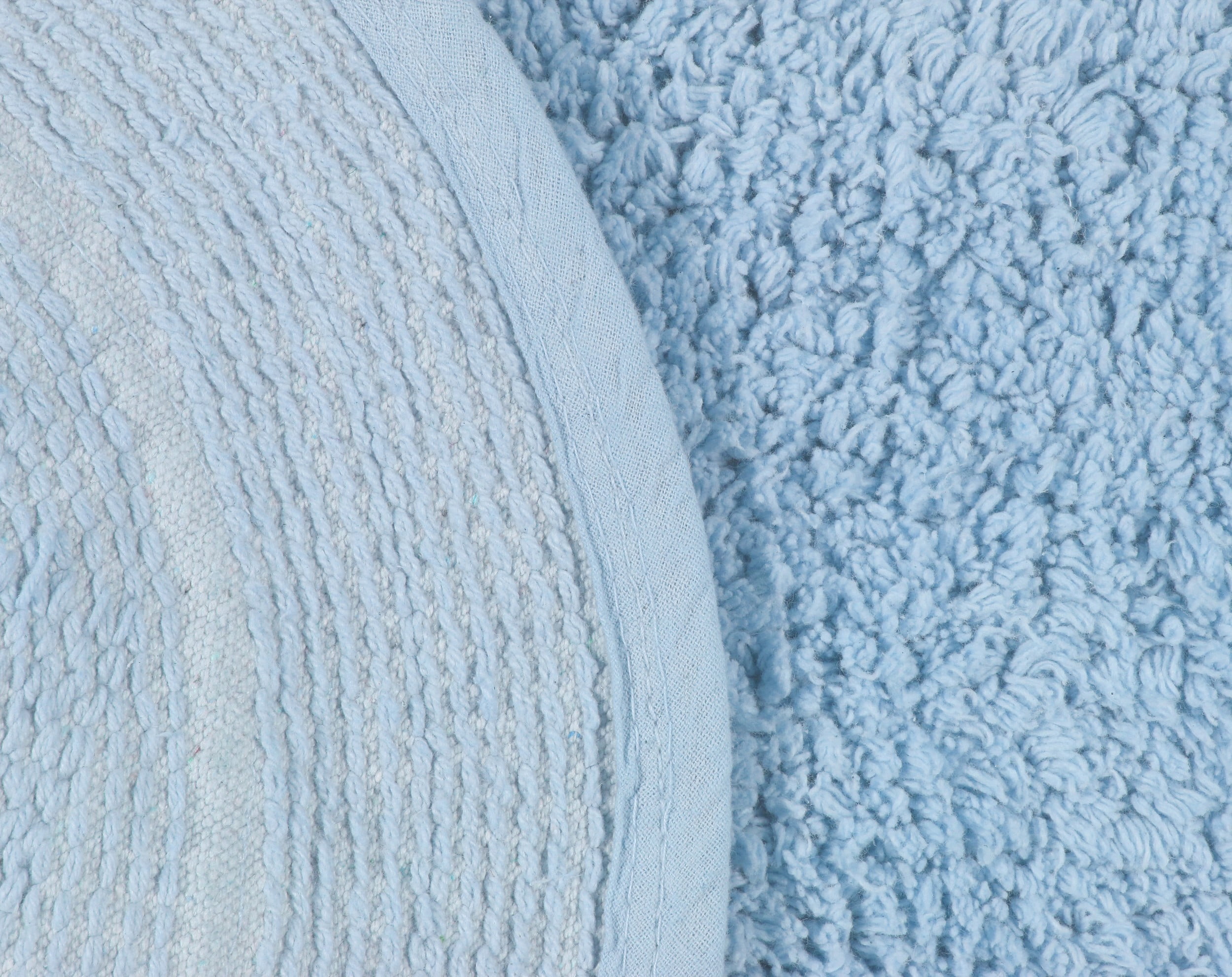 Home Weavers Double Ruffle Collection 100% Cotton Non-Slip Bathroom Rug Set Machine Washable Bathroom Rug-17"x24", Bath Rug- 21"x34", Bathroom Rug- 24"x40", Blue Color 3 Piece Bath Rug set