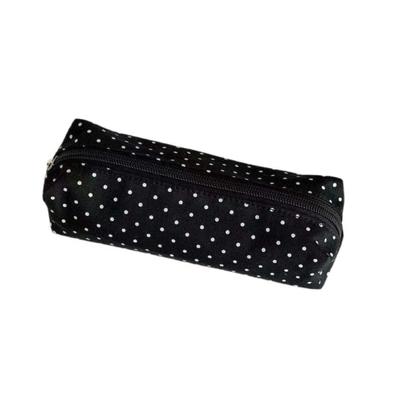 Polka Dot Pencil Case Large Capacity Zippered Pouch Cute Polka Dot Pencil Case, Spacious Storage | Soft Canvas | Smooth Zipper | Multi-Purpose Pouch