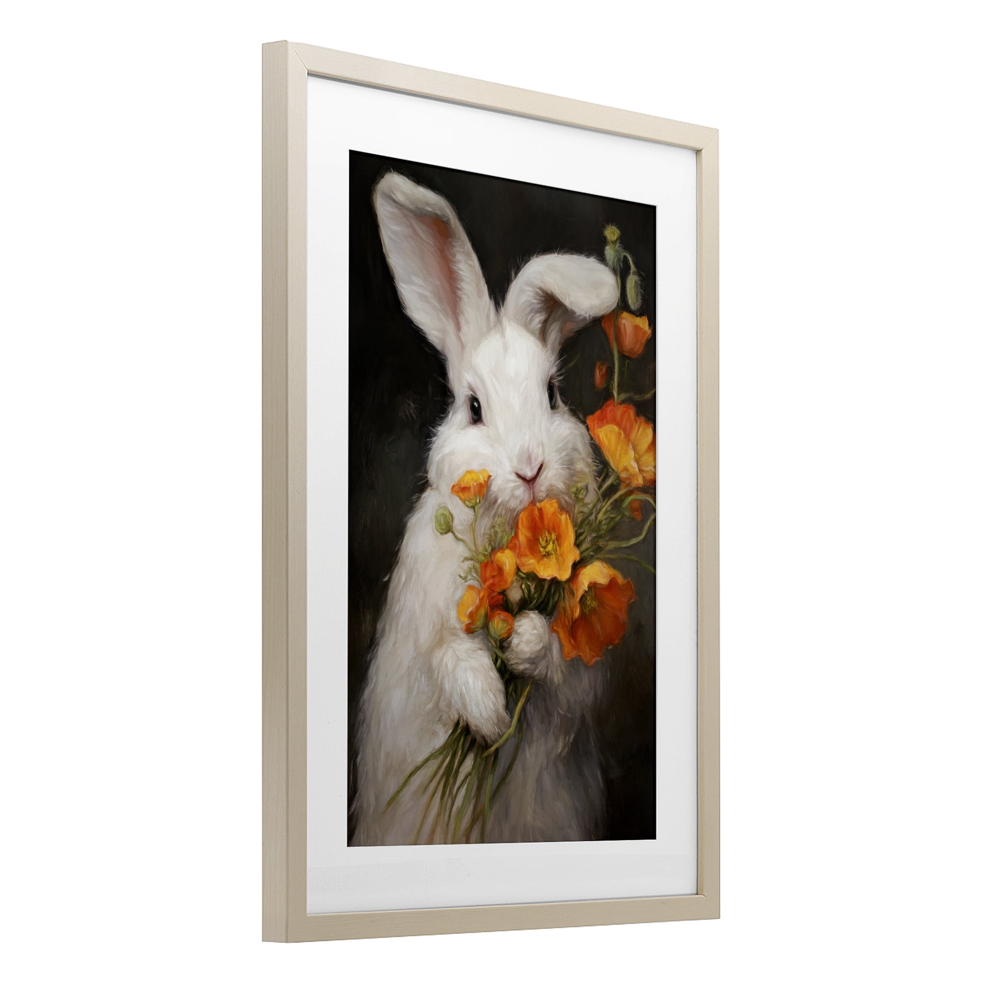 Stupell Industries Floppy Loves Her Poppies Birch Framed Print Under Glass, design by Tina LeCour