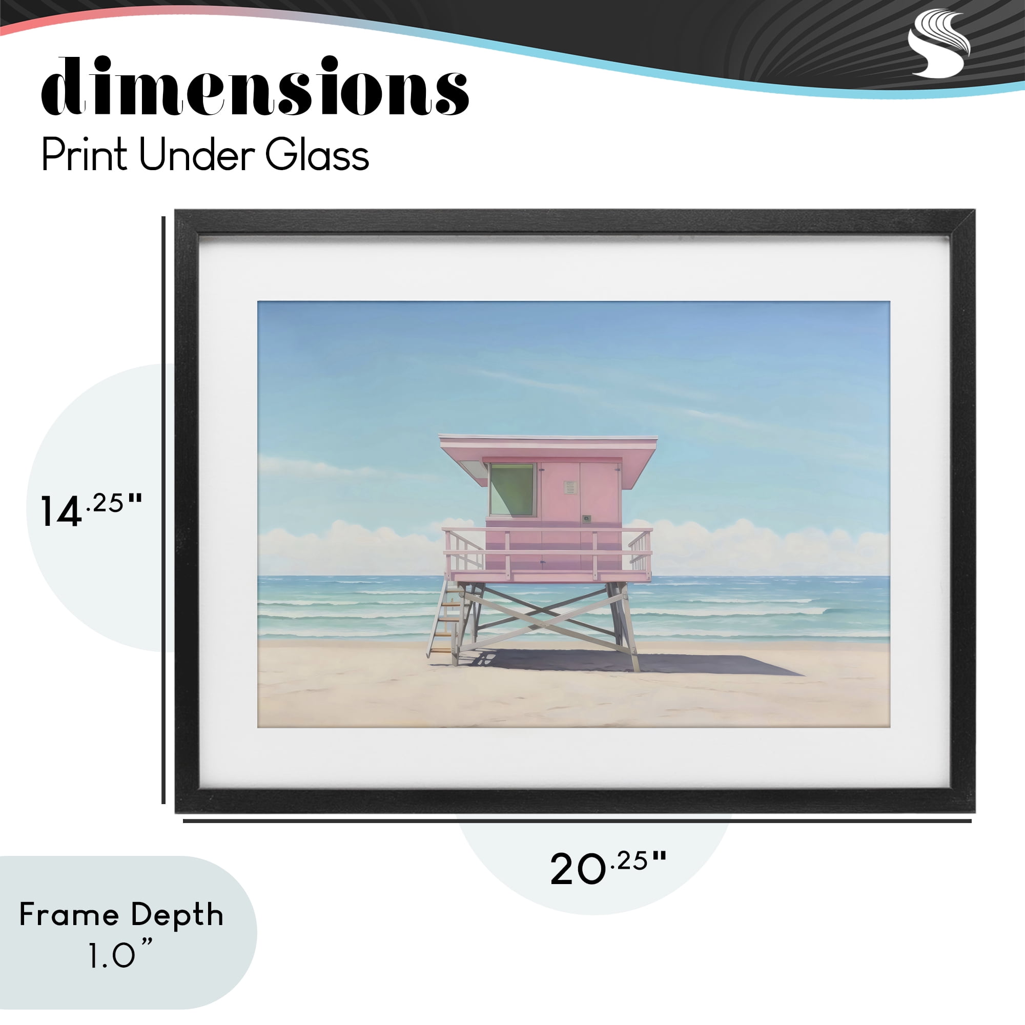 Stupell Industries Miami Beach Lifeguard Station Black Framed Print Under Glass, design by Creative Studio