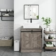 thumbnail image 7 of 30" Barn Door Bathroom Vanity, Farmhouse Style Standing Pedestal Cabinet Without Sink, 7 of 7