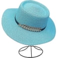 thumbnail image 3 of Straw Sun Hats for Women Wide Brim Concave Top UPF 50+ Women's Lightweight Foldable/Packable Beach Sun Hat -Qin, 3 of 5
