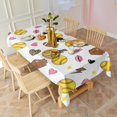 thumbnail image 5 of Colorful Softball and Fashion Icons Pattern Rectangle Tablecloth 60"x120",Waterproof Polyester Rectangle Table Cloth, Wipeable Spillproof Polyester Tablecloth for Dining, Camping, Indoor and Outdoor, 5 of 6