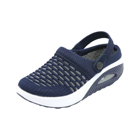 

Miluxas Womens Sandals Clearance Deals Women s Shoes Low-top Casual Flying Woven Socks Lightweight Lazy Walking Shoes Flying Woven Slippers Dark Blue 8.5(40)