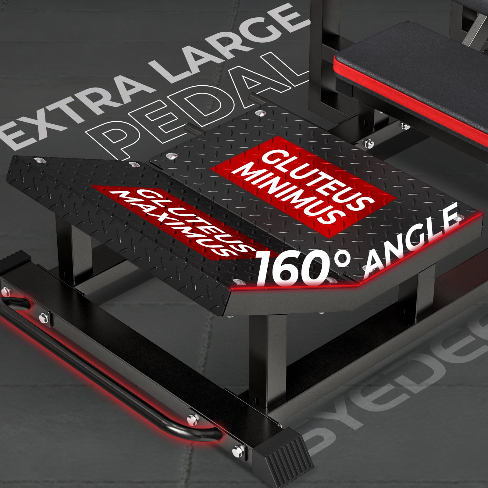 syedee Glute Bridge Machine, Heavy Duty Plate-Loaded Hip Thrust Machine, Glute Drive Machine for Glute Muscles Shaping(Red)