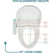 BidetMate 1000 Series Japanese Toilet Seat with Heated Bidet & Control Panel, Elongated