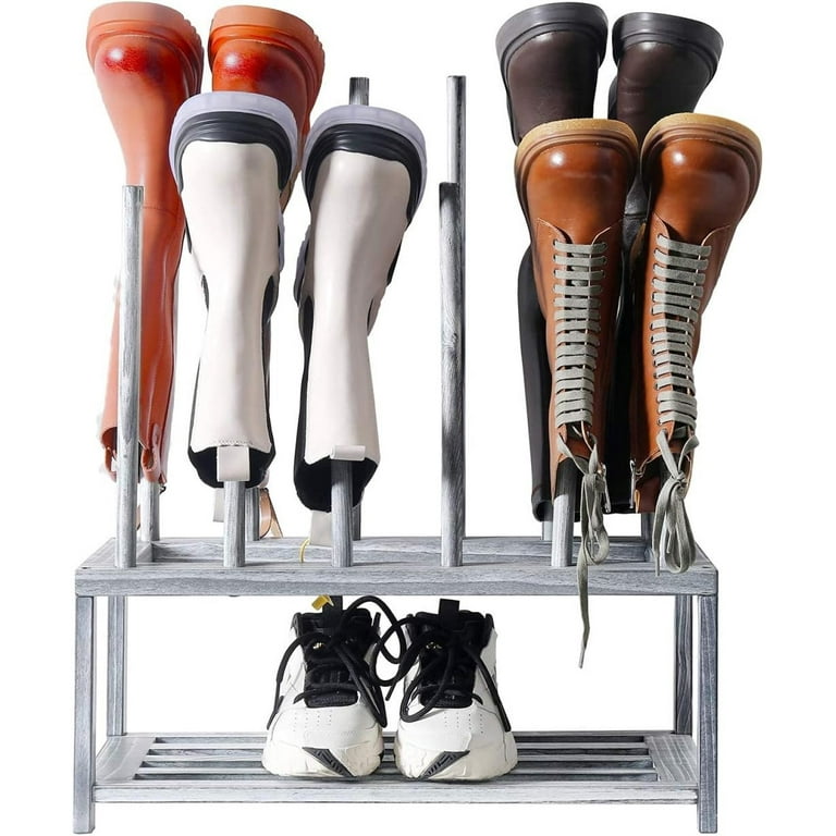 ZQRPCA 2-Tier Boot Storage Rack for Tall Boots and Shoes, Wooden