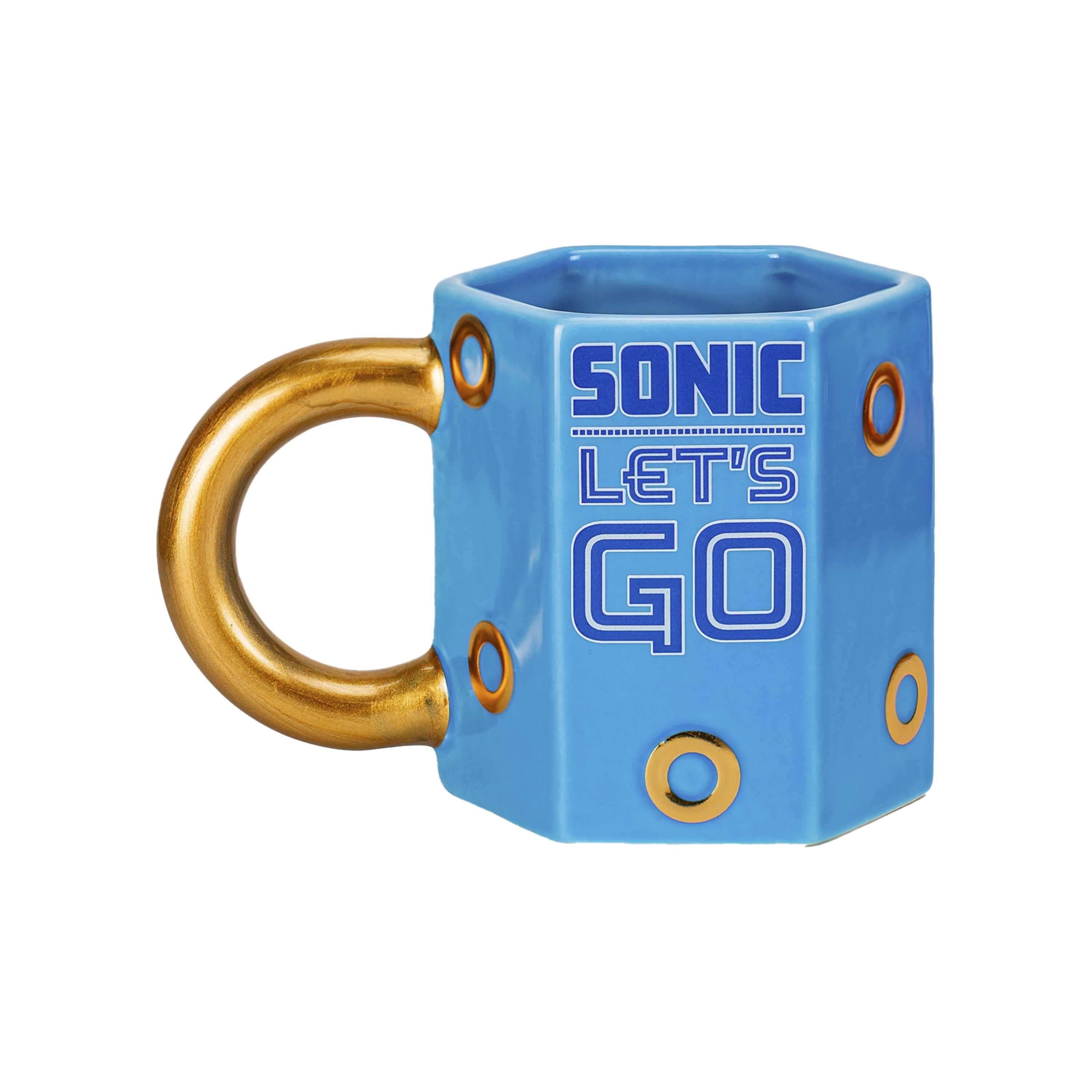 (2 pack) Zak Designs 16oz Sonic The Hedgehog Ceramic Sculpted Mug With Ring Handle