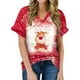 thumbnail image 1 of Tops Para Hombre Y Para Mujer Tops Con Estampado de Navidad Camisetas de Manga Corta Con Cuello en V de Alce Sueltas Casuales Odeerbi ODB182282, 1 of 6