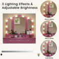 thumbnail image 5 of Afuhokles Vanity Table Set with Lighted Tri-Fold Mirror and Stool, Makeup Vanity Dressing Desk 5 Drawers, Pink, 5 of 5