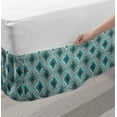 thumbnail image 2 of Tribal Bed Skirt, Dry Brush Ink Print Pattern in Doodle Style with Geometrical Motifs, Elastic Bedskirt Dust Ruffle Wrap Around for Bedding Decor, 4 Sizes, Multicolor, by Ambesonne, 2 of 2