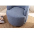 thumbnail image 6 of Teddy Fabric Swivel Accent, Armchair Barrel Chair with Upholstered and Barrel-Curved Arm, Sofa with Black Powder Coating Metal Base, Light Blue, 6 of 7