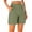 Army Green, variant on Womens Bermuda Shorts Pull On 7 Inch Inseam Mid Rise Stretch Summer Shorts with Pockets