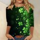 thumbnail image 4 of RKSTN St Patricks Day 3/4 Sleeve Tops for Women Oversized Crewneck St Paddy's Day Lucky Shamrocks Graphic Print T Shirt Womens Casual Solid Plus Size Round Neck Loose Three Quarter Sleeve Shirts, 4 of 6