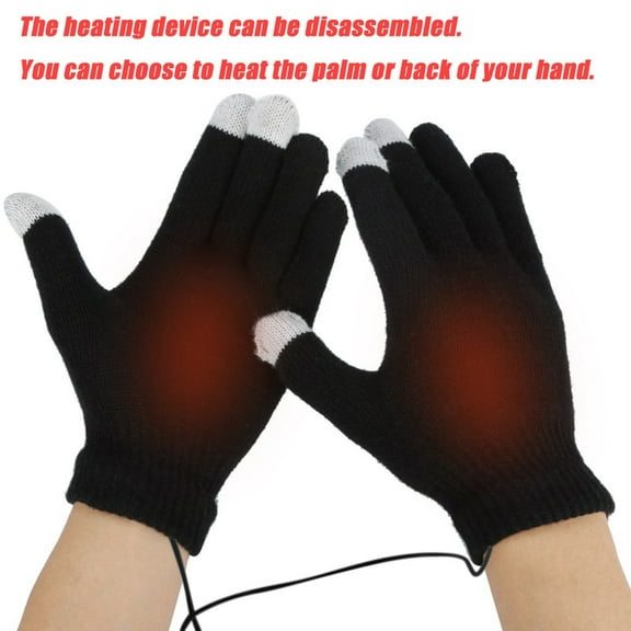 USB Rechargeable Heating Gloves for Winter Outdoor Activities with Adjustable Warmth Size:One Size