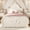 Beige, variant on Newest Twin Vintage Carved Platform Bed with Headboard, Solid Wood Frame with Slatted Support for Bedroom, Beige