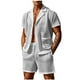 thumbnail image 1 of Conjunto de Traje para Hombre Malla Respirable de Dos Piezas, Hueco Casual Delgado Pantalones Cortos de Manga Corta para Al Aire Libre, 1 of 7
