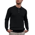 thumbnail image 3 of FYDUU Fashion Shirts for Men Knit Long Sleeve Shirt Business Casual Pullover Sweater Thermal Warm Base Layer Top Winter Fall Button T-Shirt Tops, 3 of 4