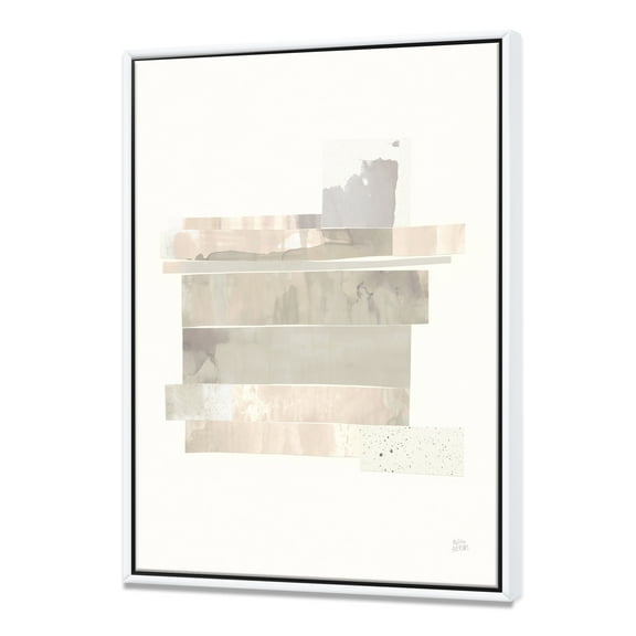 Designart ' Geometric Neutral Form II ' Shabby Chic Framed Canvas