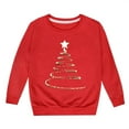 thumbnail image 4 of DHFJKG Boys Girls Santa Pullover For Kids Star Light Christmas Tree Printed Round Neck Long Sleeved Loose Fit Top Hoodless Winter Casual Trendy Tops, 4 of 4