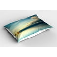 thumbnail image 2 of Ambesonne Coastal Pillow Sham 2 Pack, Sea Sunset Horizon, 26"x20", Teal Aqua Blue, 2 of 3