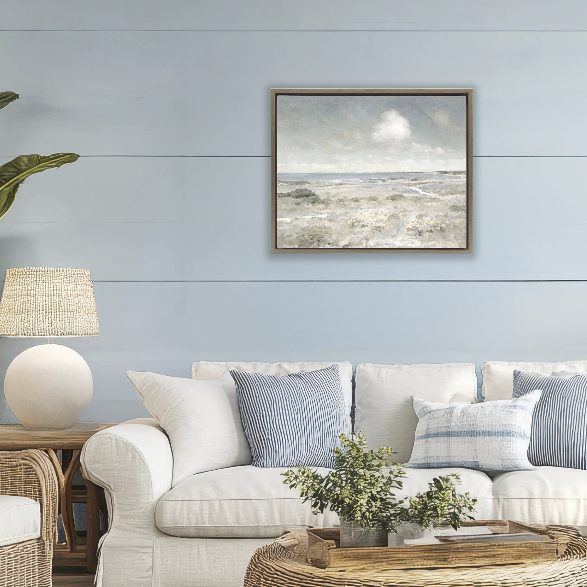 Stupell Industries By The Shore Neutrals Brown Framed Floater Canvas Wall Art, design by Christy McKee