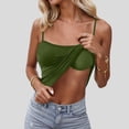 thumbnail image 5 of Tanghaowl Tank Tops for Women, Seamless Built In Bra Camisole For Soft Comfort Stretch Sleeveless Tank Top With Light Support Smooth Back Design Green XXL, 5 of 6