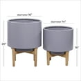 thumbnail image 3 of DecMode 16"W, 20"H, 14"W, 16"H Metal Contemporary Planter, Grey, 2-Piece, 3 of 13