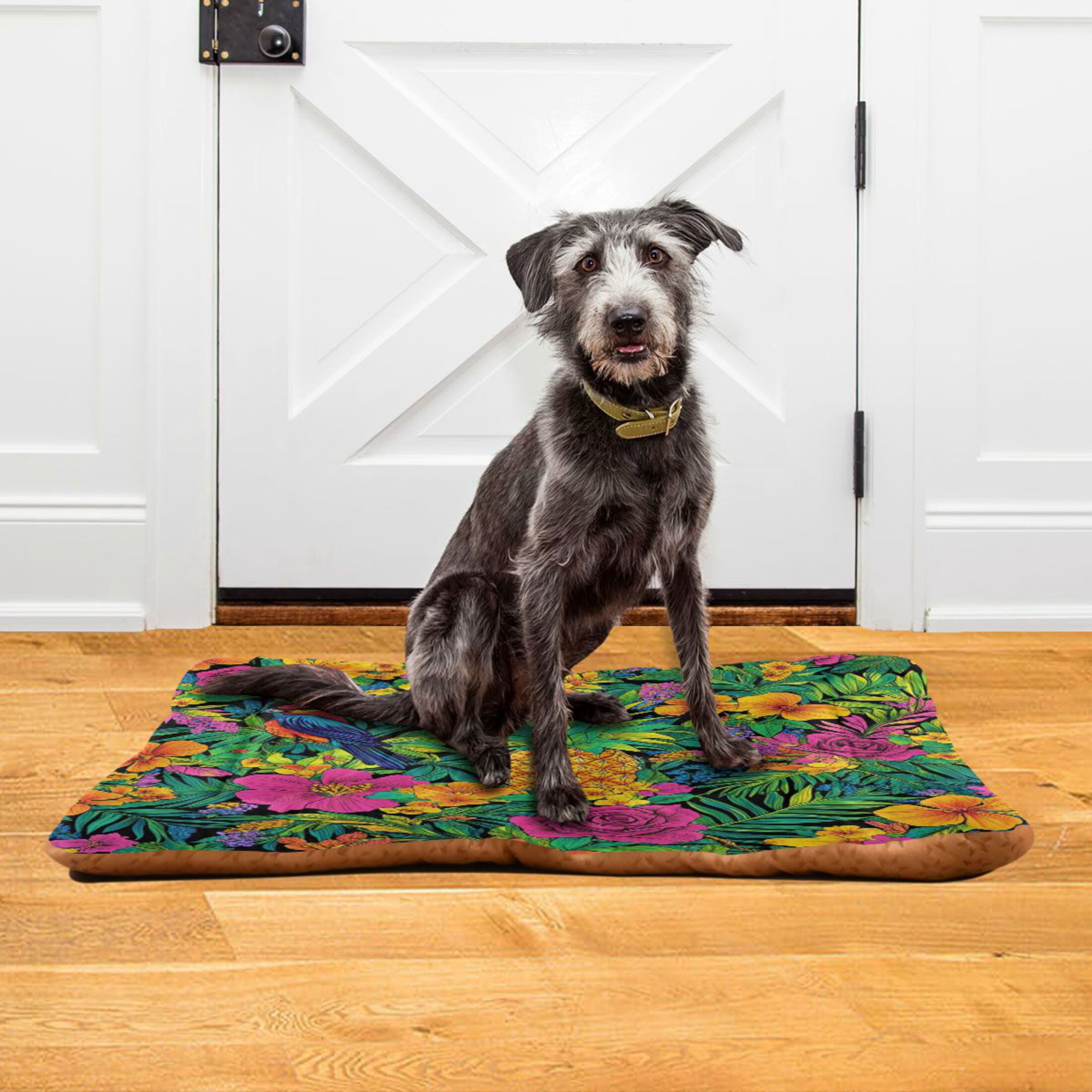 Qxltty Tropical Pineapple Ped Pad Wear-resistant and Hard to Bite Through Sleeping Pad for Small Medium Large Dogs Winter Pet Bed 36×24in
