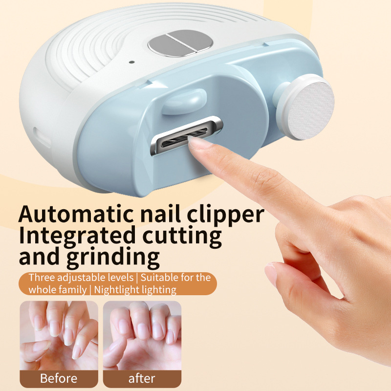 2-in-1 Electric Nail Clipper with Nail File – Automatic, Safe for Babies, Toddlers, Seniors, and Adults | 3 Adjustable Speeds, Nightlight, Quiet Operation, No Nail Clippings Mess