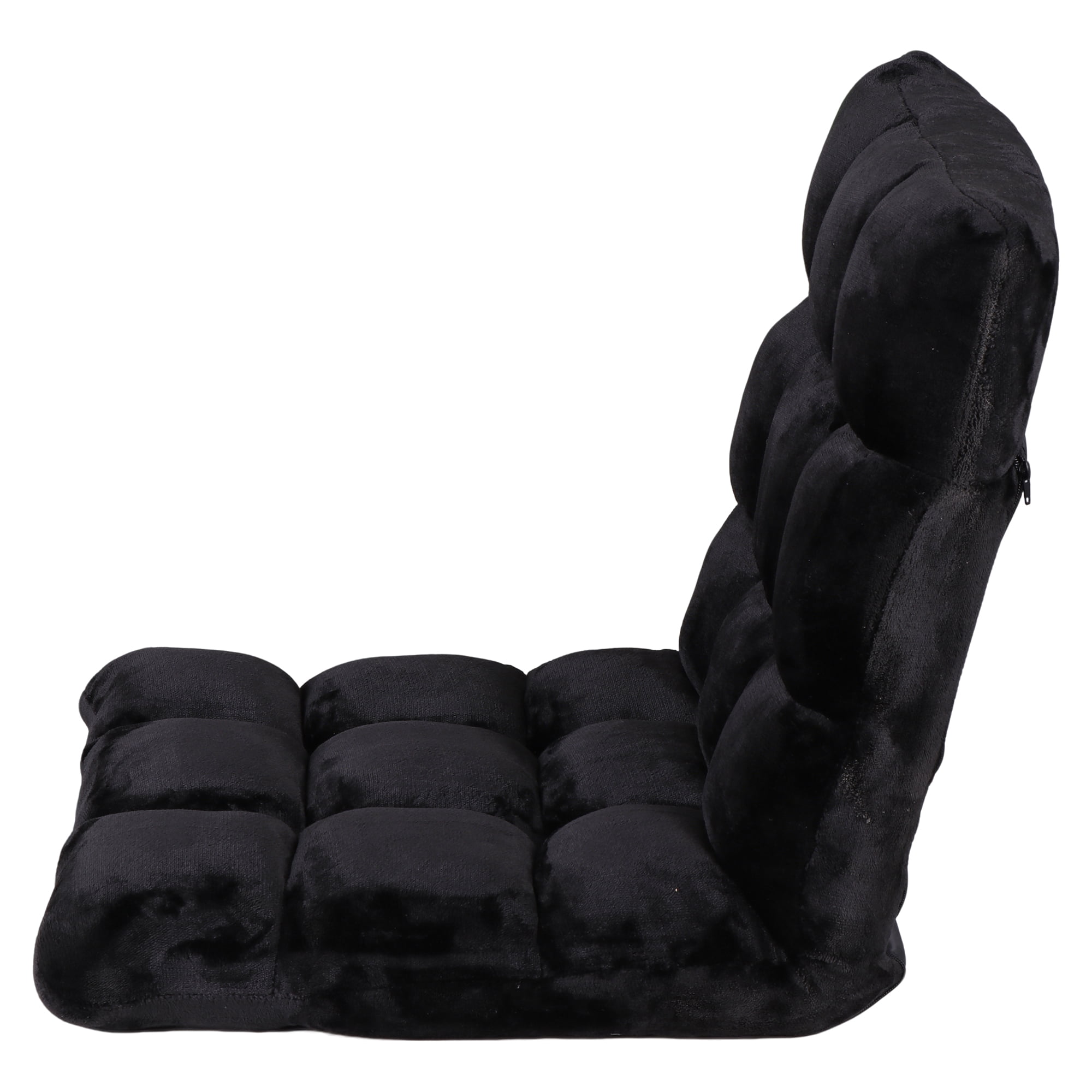 HomGarden 14-Position Adjustable Floor Chair Padded Folding Gaming Sofa Chair Black