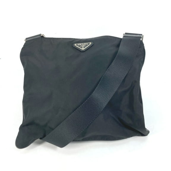 Pre-Owned PRADA Crossbody Pochette bag flat Shoulder Bag Black (Good)