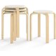 thumbnail image 1 of Songqin Stackable Bentwood Stools Set of 4, 18-Inch Height Backless Counter Chairs with Round Top, Anti-Slip Felt Pad, Portable School Stool for Dining Room, Kitchen, Classroom (Natural+White), 1 of 18