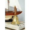 DecMode Coastal 8 x 4 inch carved brass and wood captain's bell