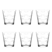 LAV Water Glass Set, Butterfly Design Drinking Glasses, Textured Water Cups, 6 Pcs, 8.5 Oz (255 cc)