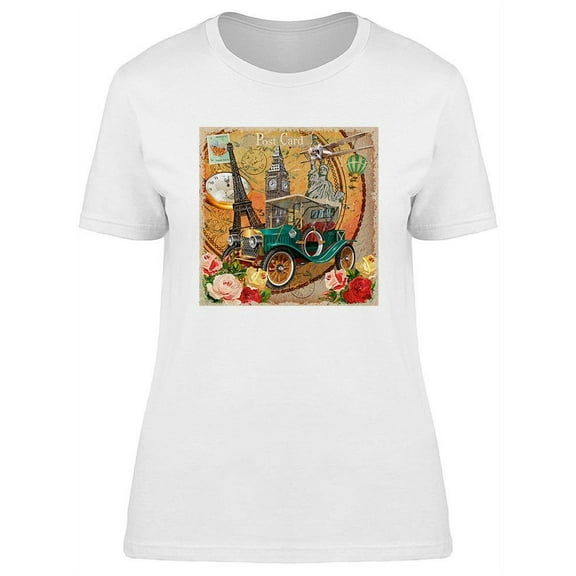 Travel Around The World Design T-Shirt Women -Image by Shutterstock, Female x-Large