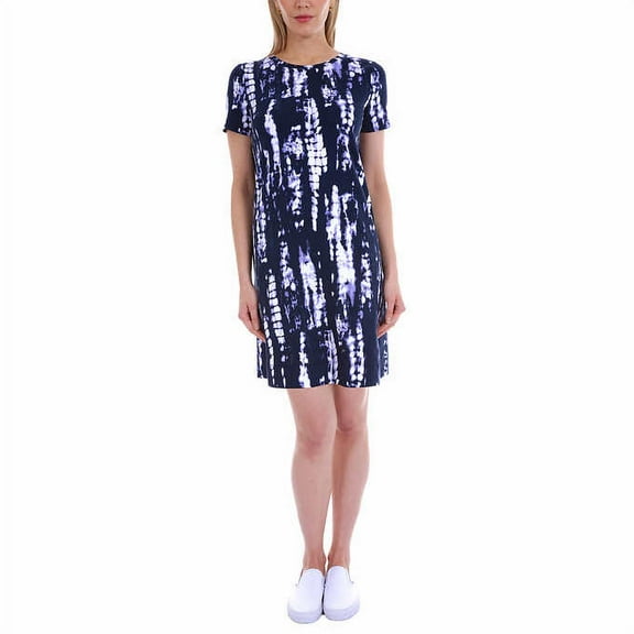Ellen Tracy Ladies' Pima Cotton Dress, Mood Indigo, Tie Dye, XXL - NEW
