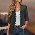thumbnail image 2 of Lixiuxyad Womens Open Front Cardigan Women's Cardigan Summer Fashion Style Lace Short Sleeve Open Front Kimono For Women,Black, 2 of 5