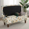 thumbnail image 3 of FOR U DESIGNS Vintage Floral Print Stretch Ottoman Cover for Flip-Top Storage Stool, Rectangle Footrest Slipcover with Elastic Bottom Washable Non-Slip Bench Furniture Protector, 3 of 7