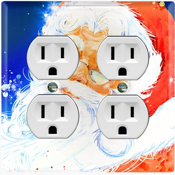 Metal Light Switch Plate Cover Festive Santa Claus Night Sky XMS020